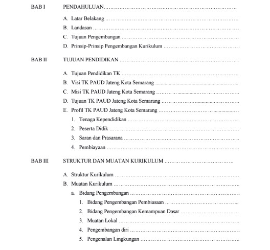 Contoh Dokumen 1 Kurikulum 2013 PAUD TK TPA KOBER