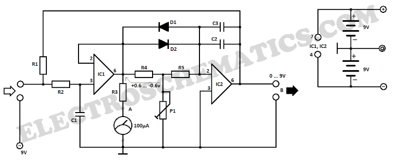 Lie Detector Circuit Diagram