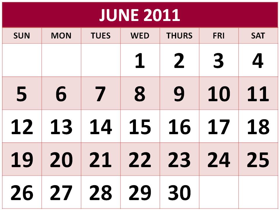 June calendar 2011 printable cute - American Home Cleaning by Bay .