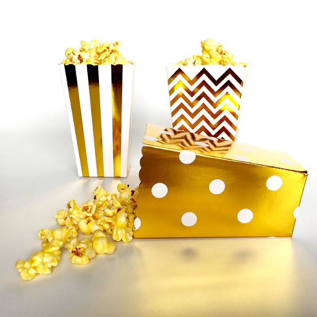 Gold Paper Popcorn Boxes