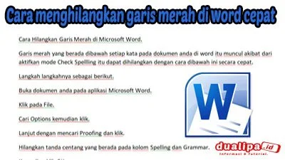 Cara menghilangkan garis merah di word cepat