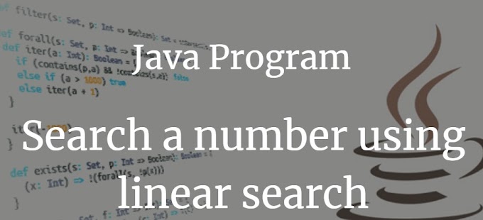 Java program for linear search – Example