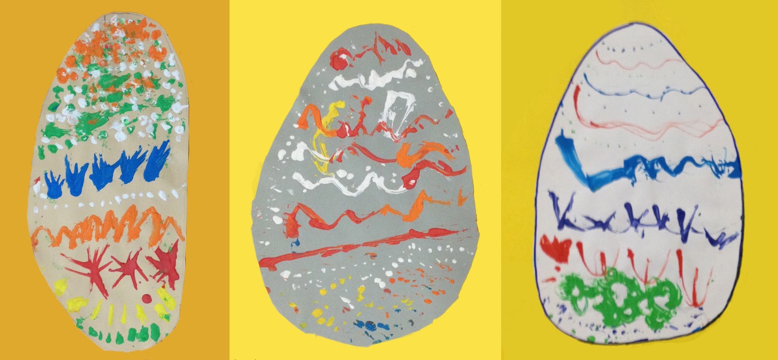 Tutte le opere che vedete sono state fatte dal gruppo di bambini di 5 anni condotti dalla loro maestra Magdalena Lato e raccolte in un catalogo di uova