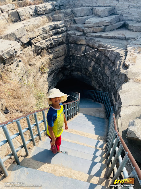 Going down the entrance to Belum caves