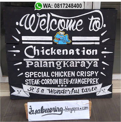 hiasan cafe resto, hiasan dinding, jasa desain cafe, jasa hand lettering, jasa lettering dinding, jasa lukis dinding, menerima pemesanan desain, papan nama toko,Pesanan 10 papan Lettering hiasan dinding untuk cafe and resto steak Palangkaraya Kalimantan Timur