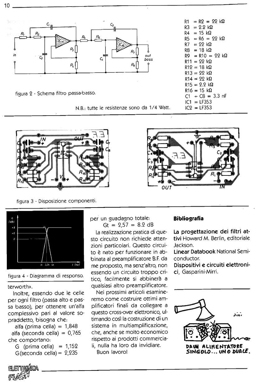 Elettronica Flash  (COMBO)  Amplificador de áudio 50w rms - n.10 1988   FILTRO CROSS_OVER  - n.10 1988   PRE AMPLIFICADOR - n.11 1987