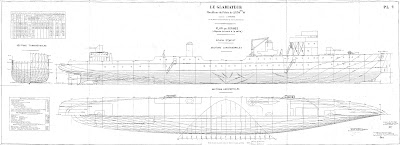 free ship plan French 20th Century Warship Le Gladiateur The Gladiator net-laying anti-submarine warfare