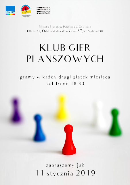 Plakat promujący działanie Klubu Gier Planszowych