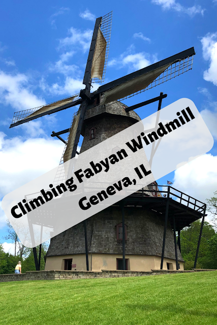 Climbing a Traditional Dutch Style Windmill in Illinois at Fabyan Forest Preserve in Geneva, Illinois