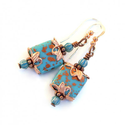 turquoise and copper handmade jewelry gift for women