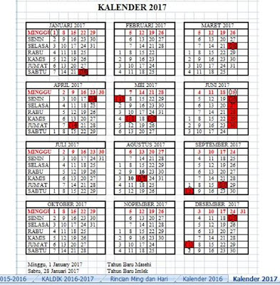 Kalender Pendidikan Tahun 2017 Dilengkapi Hari Libur Dan Minggu Efektif