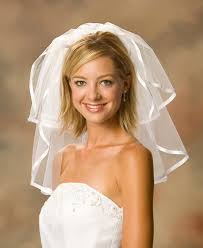 Wedding Short Hairstyles with Veil