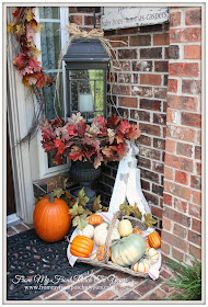 From My Front Porch To Yours- Falling For Fall Porch Party- Faux Pumpkins Mixed with Real Pumpkiins