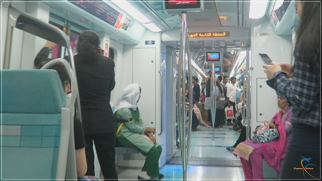 Vagão feminino no Metrô de Dubai 