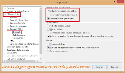 Lista de miembros IntelliSense SQL Server