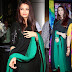Aishwarya Rai in Designer Black and Green Churidar Suit 2013