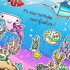 Sunny Studio Stamps: Best Fishes Catch A Wave Dies Magical Mermaids Ocean Themed Punny Birthday Card by Ana Anderson