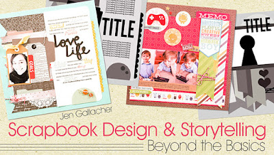 Scrapbooking Class with videos and #scrapbooking sketches created by Jen Gallacher. Click here for more information: www.craftsy.com/ext/JenGallacher_4997_F