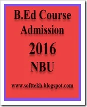 BEd Admission 2016 NBU