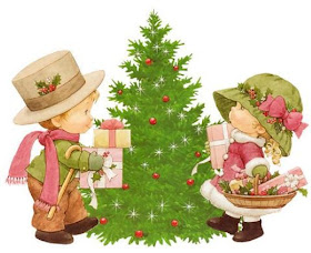 niños y árbol de navidad