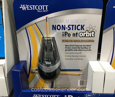 Easily sharpen your pencils with the Westcott iPoint Orbit Electric Pencil Sharpener