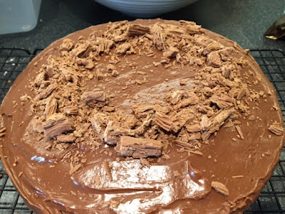 Chocolate Orange Easter Nest Cake with icing and Cadubry's flake nest