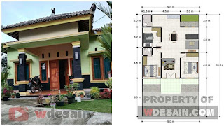 Desain rumah minimalis 9x16 Meter