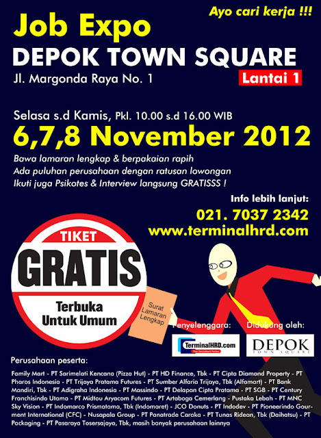 Lowongan Kerja 2013 Depok November 2012 : Job Expo Depok Town Square untuk Kalangan Umum