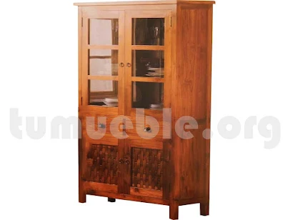 mueble vitrina en teca 4163