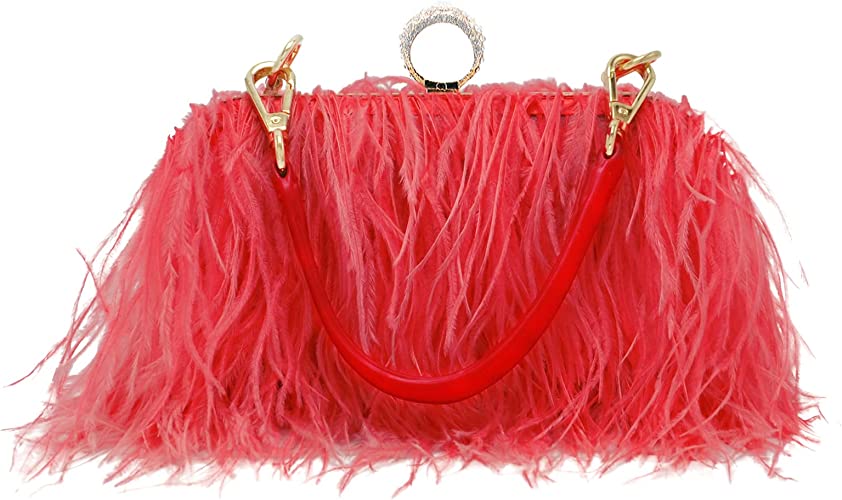 Heroneo Women's Feather Handbag