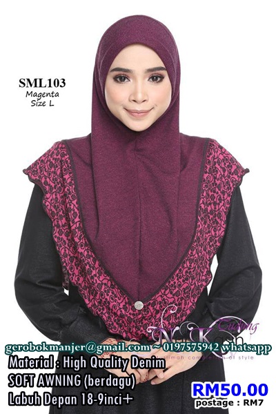 TUDUNG DENIM SUMAYYA NURKASIH SAIZ L