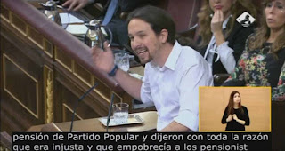 Pablo Iglesias durante el debate de investidura