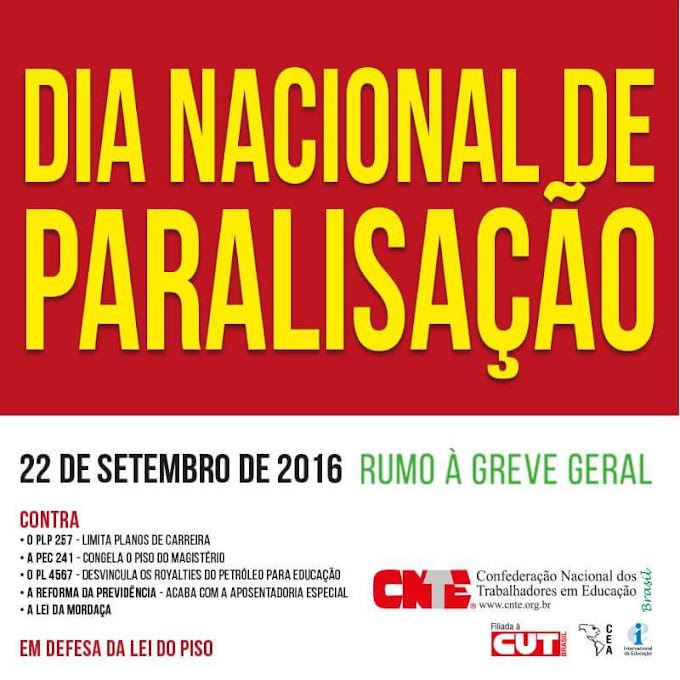 Dia Nacional de Paralisação acontece dia 22 de setembro 