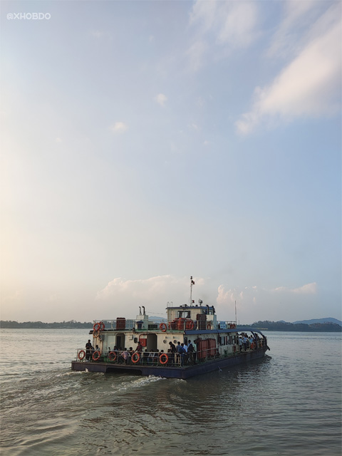 People travel in ferry  from Guwahati to North Guwahati through river Brahamputra