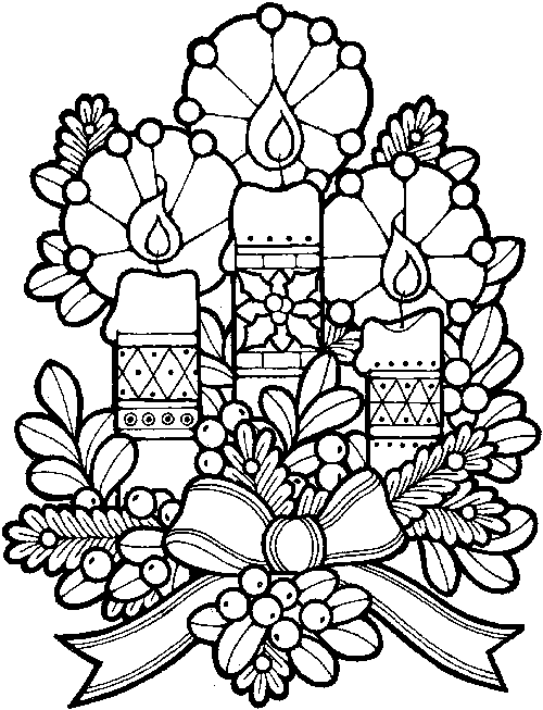 Printable Coloring Pages Christmas. Christmas Candles Coloring