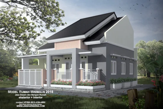 Lingkar Warna 27 Contoh Gambar Kerja Lengkap Rumah Modern Minimalis 1 Lantai
