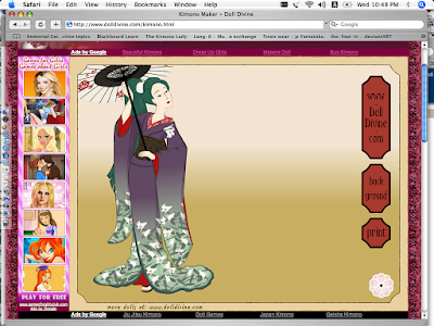 Virtual Model Dress Games on The Kimono Lady  Doll Divine Kimono Dress Up Game