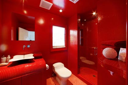Bathroom on Great Art Decoration Sweet Red Bathroom Design