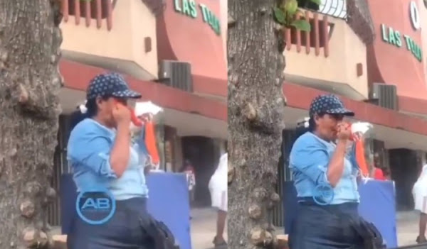 Se hace viral, señora que se  limpia los mocos con el cubrebocas que iba a vender (Video)