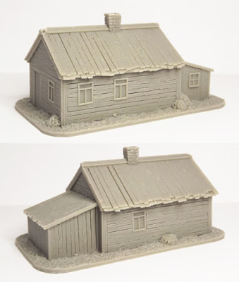 SCN-EF03  Russian house with lean-to (Size: 85x50mm)