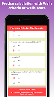 Precise calculation with Wells criteria or Wells score