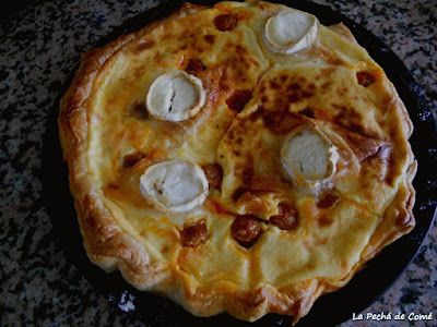 Quiché de chistorra con queso de cabra