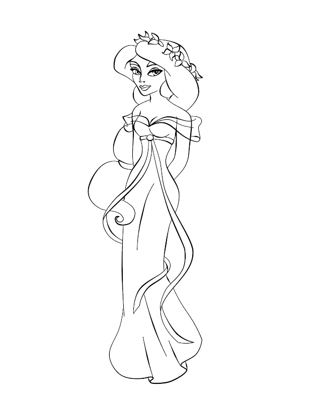 Princess Giselle Coloring Pages Disney Cartoon Character title=