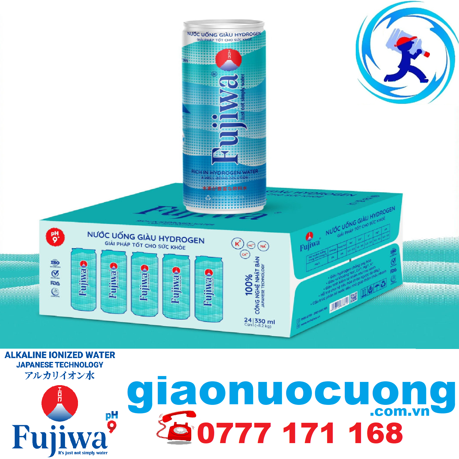 Nước đóng lon Fujiwa 330ml- Thùng 24 lon