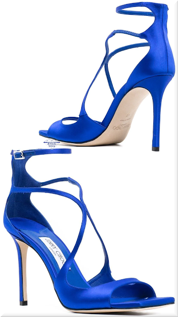 ♦Jimmy Choo cobalt blue Azia 95mm satin sandal #jimmychoo #shoes #blue #brilliantluxury