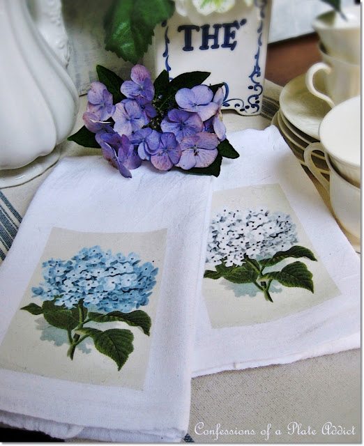  … pretty hydrangea tea towels! Hydrangeas just say summer to me