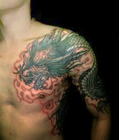 this art tattoo designs fire painting by using 3d tattoo models and red 