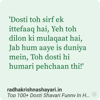 Top Dosti Shayari Funny