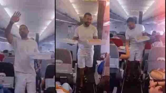 بالفيديو نضال السعدي يوزع الحلويات على ركاب الطائرة العائدة إلى تونس من جينيف بمناسبة احتفاله بزواجه