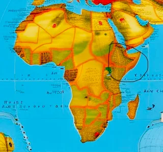 Map of Africa with a horn of Africa circled